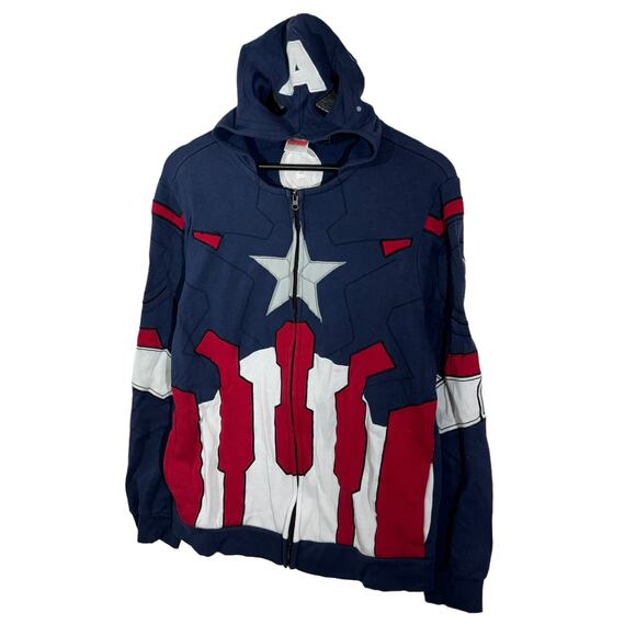 Marvel Captain America All Over Print Full Zip Hooded Jacket - Picture 3 of 7